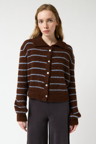 Praline Striped Cardigan in alpaca by amt. studio — image 3