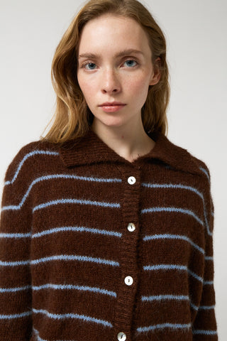 Praline Striped Cardigan in alpaca by amt. studio — image 6